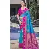Art Silk Weaving Work Traditional Party Wear Plus Size Saree In Light Blue - 11427200788