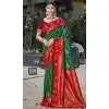Art Silk Weaving Work Traditional Party Wear Plus Size Saree In Dark Green - 11427200790