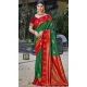 Art Silk Weaving Work Traditional Party Wear Saree In Dark Green - 11427200790