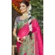Rani Pink Art Silk Woven Work Party Wear Saree - 11428200792