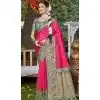 Rani Pink Art Silk Woven Work Party Wear Plus Size Saree - 11428200792