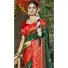 Dark Green Art Silk Woven Work Party Wear Plus Size Saree - 11428200793