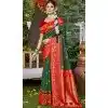 Dark Green Art Silk Woven Work Party Wear Plus Size Saree - 11428200793