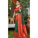Dark Green Art Silk Woven Work Party Wear Saree - 11428200793