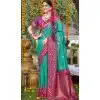 Firozi Blue Art Silk Woven Work Party Wear Plus Size Saree - 11428200797