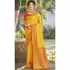 Art Silk Weaving Work Party Wear Plus Size Saree In Yellow - 11435200837