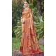 Orange Art Silk Woven Work Designer Party Wear Saree - 11436200840