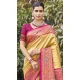 Yellow Art Silk Woven Work Designer Party Wear Saree - 11436200841