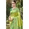 Parrot Green Art Silk Woven Work Designer Party Wear Plus Size Saree - 11436200842
