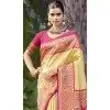 Pastel Yellow Art Silk Woven Work Designer Party Wear Plus Size Saree - 11436200843