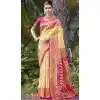 Pastel Yellow Art Silk Woven Work Designer Party Wear Plus Size Saree - 11436200843