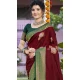 Art Silk Printed Party Wear Designer Saree In Wine - 11437200848