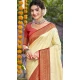 Art Silk Printed Party Wear Designer Saree In Cream - 11437200849