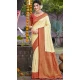 Art Silk Printed Party Wear Designer Saree In Cream - 11437200849