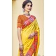 Art Silk Weaving Work Party Wear Saree In Yellow - 11438200855