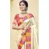 Art Silk Weaving Work Party Wear Plus Size Saree In Cream - 11438200856