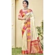 Art Silk Weaving Work Party Wear Saree In Cream - 11438200856