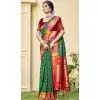 Art Silk Weaving Work Party Wear Plus Size Saree In Dark Green - 11438200857