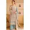 Sky Blue Fox Georgette Embroidery Work Party Wear Plus Size Palazzo Salwar Suit - 11531201505