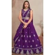 Purple Georgette Embroidered Traditional Wear Lehenga Choli - 11546201618