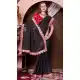 Georgette Thread Work Designer Party Wear Saree In Black - 11551201628