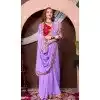 Georgette Thread Work Designer Party Wear Plus Size Saree In Lavender - 11551201630
