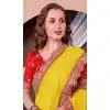Georgette Thread Work Designer Party Wear Plus Size Saree In Yellow - 11551201631