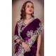 Purple Soft Jimmy Choo Embroidered Party Wear Saree - 11552201632