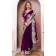 Purple Soft Jimmy Choo Embroidered Party Wear Saree - 11552201632