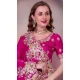 Rani Pink Soft Jimmy Choo Embroidered Party Wear Saree - 11552201633