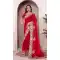 Red Soft Jimmy Choo Embroidered Party Wear Saree - 11552201634