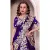 Royal Blue Soft Jimmy Choo Embroidered Party Wear Plus Size Saree - 11552201635
