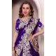 Royal Blue Soft Jimmy Choo Embroidered Party Wear Saree - 11552201635