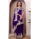 Royal Blue Soft Jimmy Choo Embroidered Party Wear Saree - 11552201635