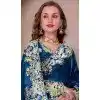 Teal Blue Soft Jimmy Choo Embroidered Party Wear Plus Size Saree - 11552201636