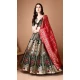 Green Soft Silk Jacquard Work Party Wear Lehenga Choli - 11553201637