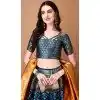 Blue Soft Silk Jacquard Work Party Wear Plus Size Lehenga Choli - 11553201641