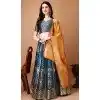 Blue Soft Silk Jacquard Work Party Wear Plus Size Lehenga Choli - 11553201641