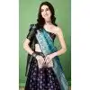 Multi Color Soft Silk Jacquard Work Party Wear Plus Size Lehenga Choli - 11553201644