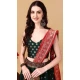 Green And Red Soft Silk Jacquard Work Party Wear Lehenga Choli - 11553201645