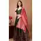 Green And Red Soft Silk Jacquard Work Party Wear Lehenga Choli - 11553201645