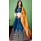 Peacock Blue Soft Silk Jacquard Work Party Wear Lehenga Choli - 11553201646
