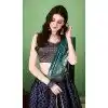 Navy Blue Jacquard Work Soft Silk Party Wear Plus Size Lehenga Choli - 11553201650