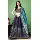 Navy Blue Jacquard Work Soft Silk Party Wear Lehenga Choli - 11553201650