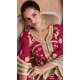 Chinon Embroidered Party Wear Palazzo Salwar Suit In Rani Pink - 11556201654