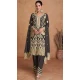 Chinon Embroidered Party Wear Palazzo Salwar Suit In Black - 11556201655