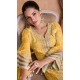 Chinon Embroidered Party Wear Palazzo Salwar Suit In Yellow - 11556201657