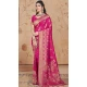 Rani Pink Art Silk Printed Designer Party wear Saree - 11415200706