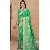 Green Art Silk Printed Designer Party wear Plus Size Saree - 11415200707