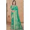 Sea Green Art Silk Printed Designer Party wear Plus Size Saree - 11415200709